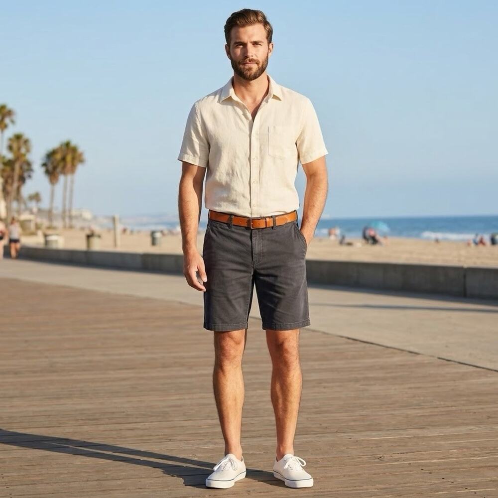 Old Navy Ultimate Slim Built-In Flex Bermuda Shorts Men's Size 29 Blue
